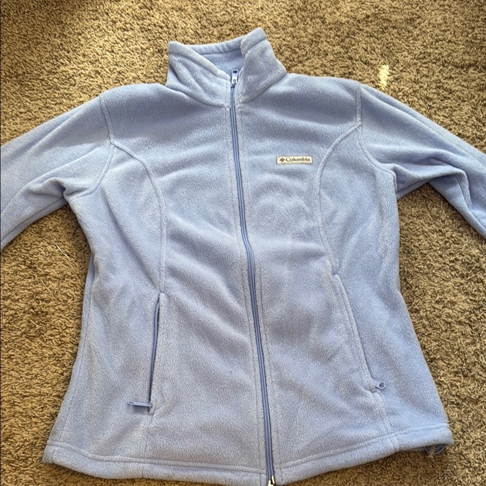 Columbia Blue Ski Jacket Plush Fleece Warmth